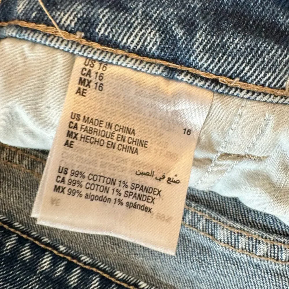 Style&Co Curvy Girlfriend Distressed Cut Off Jeans 16